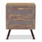 Baxton Studio Calida Mid-Century Modern Whitewashed Natural Brown Finished Wood and Rattan 2-Drawer Nightstand 178-11412-Zoro - alternate 4
